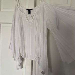 White off the shoulder flowy top